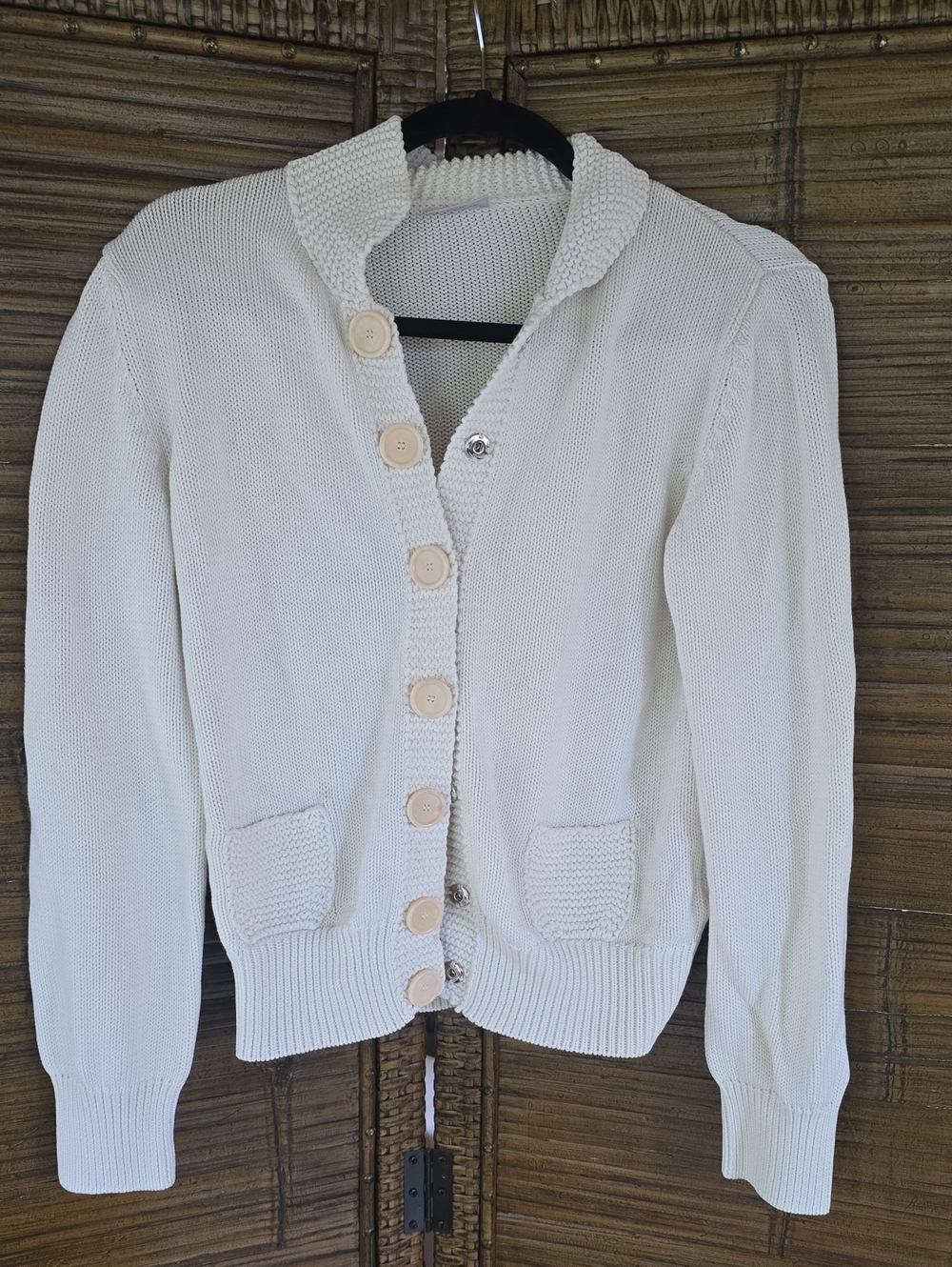 Akris sz 12 snap front cardigan